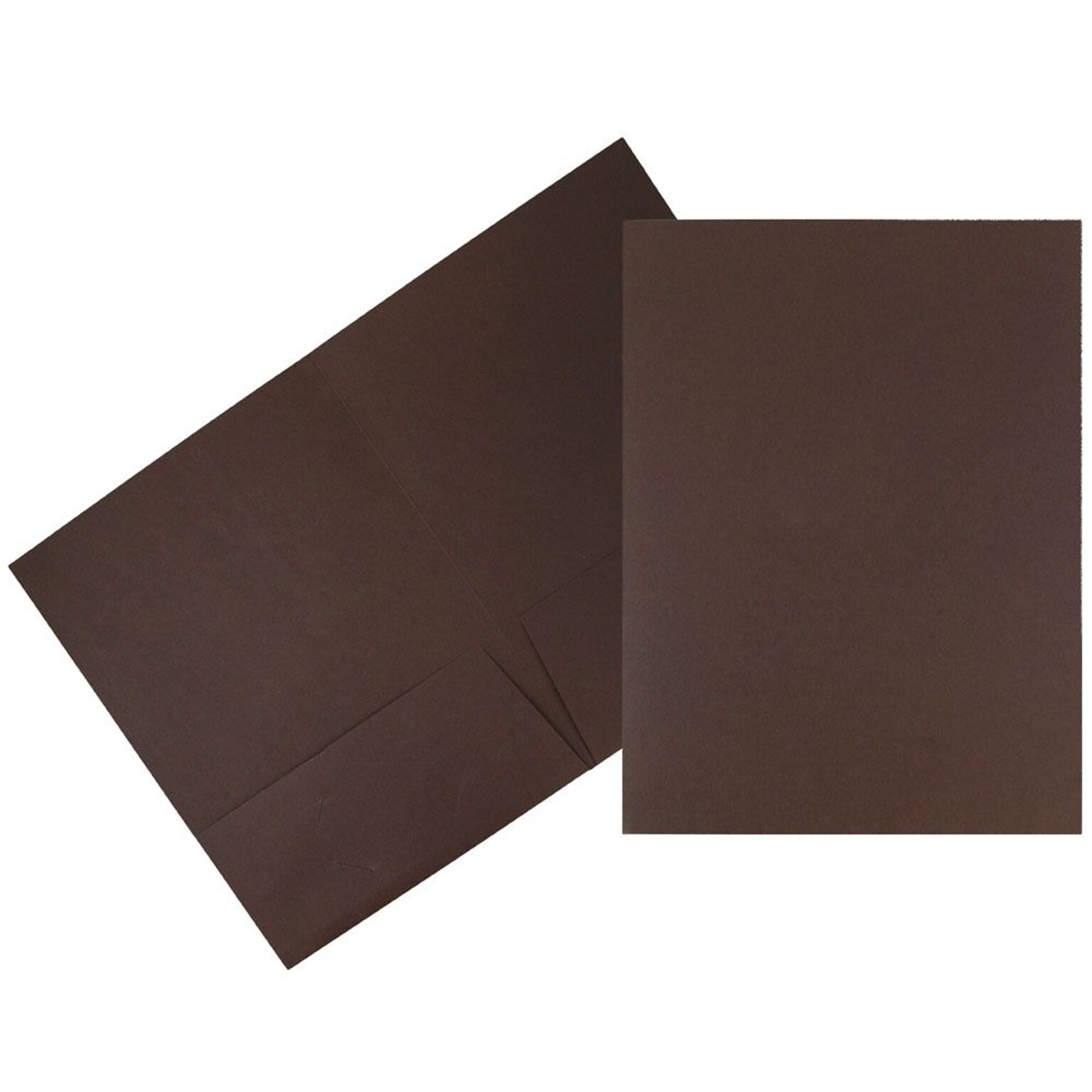 JAM Paper Two-Pocket Textured Linen Business Folders, Chocolate Brown, 50/Box(386LBRC)