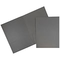 JAM Paper Two-Pocket Textured Linen Business Folders, Gray, 6/Pack (3084D)