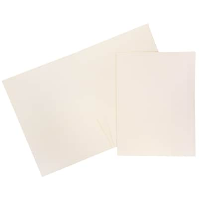 JAM Paper 2-Pocket Textured Linen Business Folders, Ivory, 25/Pack (386LIVA)