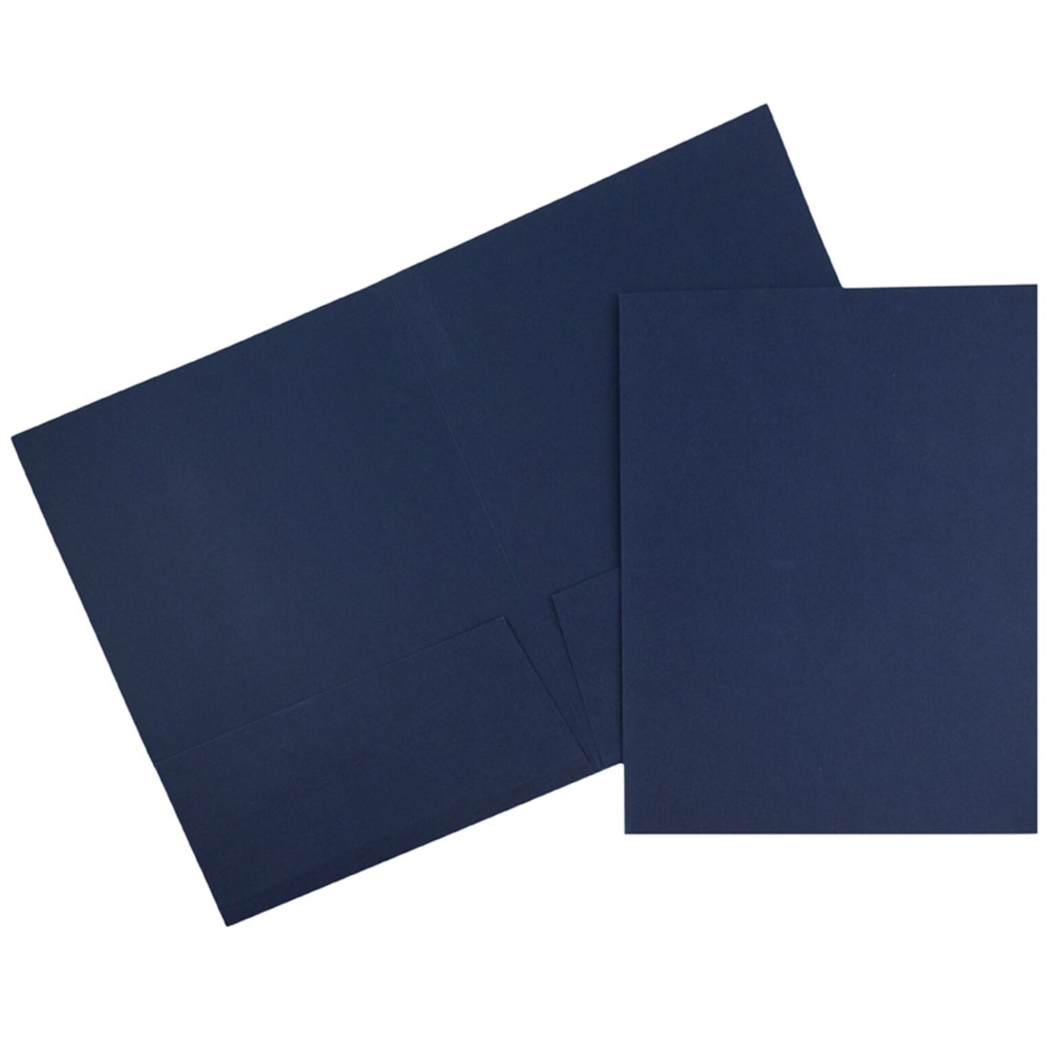 JAM Paper® Two-Pocket Textured Linen Business Folders, Navy Blue, Bulk 50/Box (386LNAC)