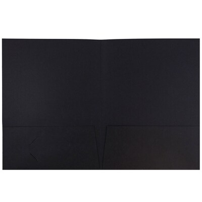 JAM Paper 2-Pocket Linen Portfolio Folder, Black, 6/Pack (99594d)