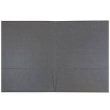 JAM Paper® Two-Pocket Textured Linen Business Folders, Gray, Bulk 25/Pack (386LGYA)