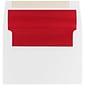 JAM Paper® A7 Foil Lined Invitation Envelopes, 5.25 x 7.25, White with Red Foil, Bulk 250/Box (83065H)