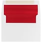 JAM Paper A6 Foil Lined Invitation Envelopes, 4.75 x 6.5, White with Red Foil, Bulk 250/Box (3243655H)