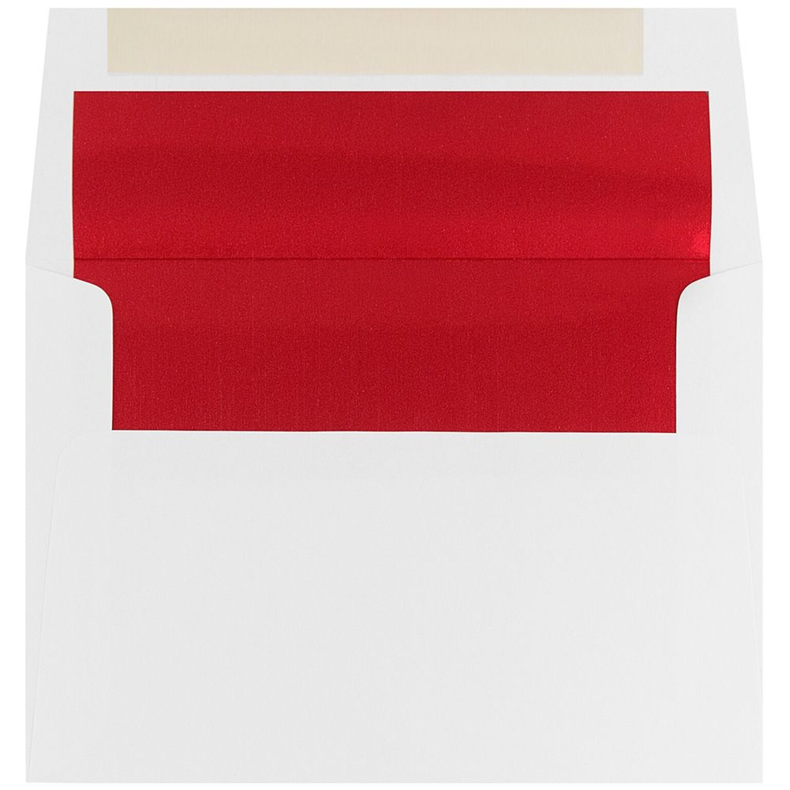 JAM Paper A7 Foil Lined Invitation Envelopes, 5.25 x 7.25, White with Red Foil, 25/Pack (83065)