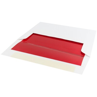 JAM Paper A6 Foil Lined Invitation Envelopes, 4.75 x 6.5, White with Red Foil, 25/Pack (3243655)