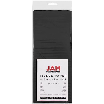 JAM Paper® Tissue Paper, Black, 10/Pack (1152348)