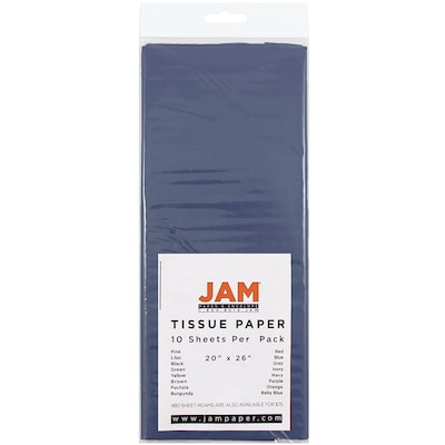 JAM Paper® Tissue Paper, Navy Blue, 10/Pack (1152353)