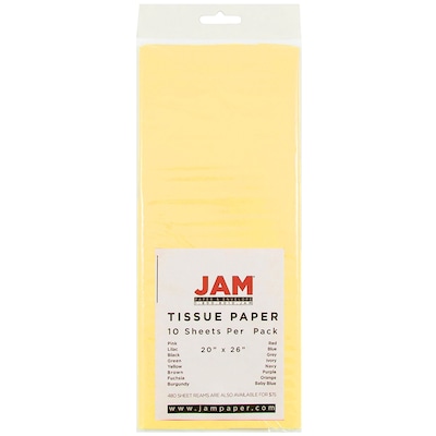 JAM Paper® Tissue Paper, Yellow, 10/Pack (1152359)