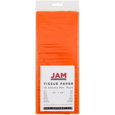 JAM Paper® Tissue Paper, Orange, 10/Pack (1152361)