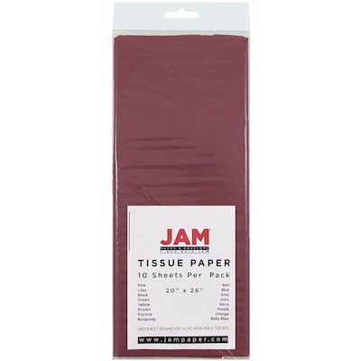 JAM Paper® Tissue Paper, Burgundy, 10/Pack (1155680)