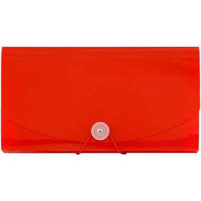 Jam Paper Plastic File Pocket, Check Size, Red (2167012)