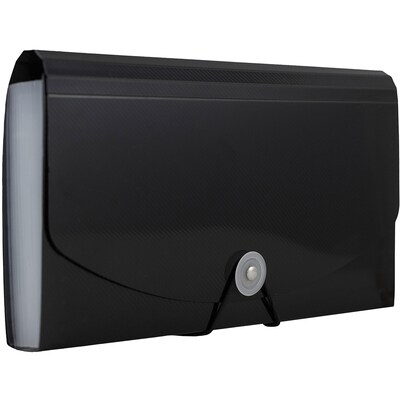 Jam Paper Plastic File Pocket, Check Size, Black (2167013)