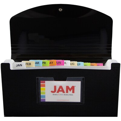 Jam Paper Plastic File Pocket, Check Size, Black (2167013)