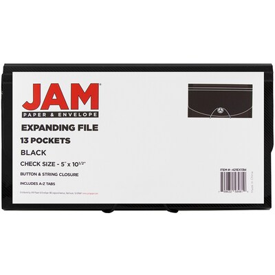 Jam Paper Plastic File Pocket, Check Size, Black (2167013)