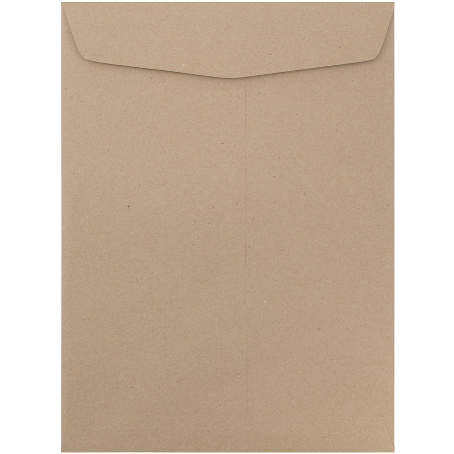 JAM Paper 10 x 13 Open End Catalog Envelopes, Brown Kraft Paper Bag, 10/Pack (6315603B)