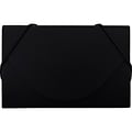 JAM Paper® Plastic Business Card Holder Case with Round Flap, Black Solid, Sold Individually (916704