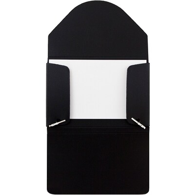 JAM Paper® Plastic Business Card Holder Case with Round Flap, Black Solid, Sold Individually (9167043)