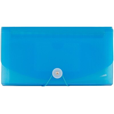 Jam Paper Plastic File Pocket, Check Size, Blue (221618980)