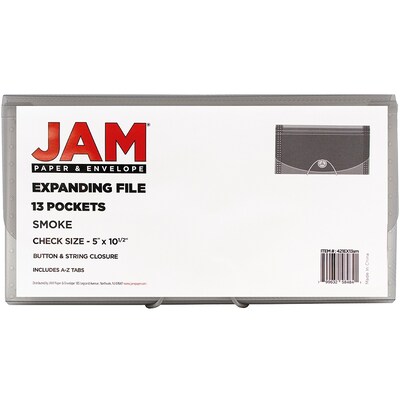 Jam Paper Plastic File Pocket, Check Size, Smoke Gray (221618981)