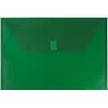 JAM Paper® Plastic Envelopes with Hook & Loop Closure, Legal Booklet, 9.75 x 14.5, Green, 12/Pack (2