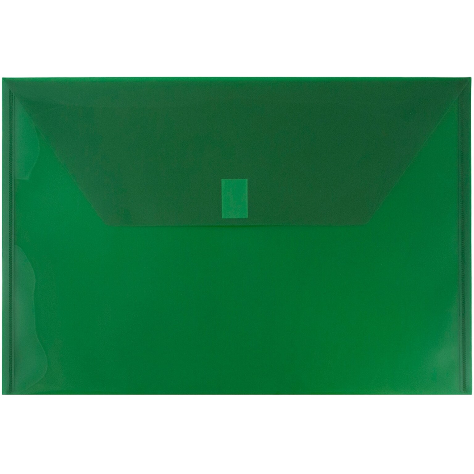 JAM Paper® Plastic Envelopes with Hook & Loop Closure, Legal Booklet, 9.75 x 14.5, Green, 12/Pack (235827783)