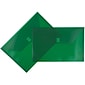 JAM Paper® Plastic Envelopes with Hook & Loop Closure, Legal Booklet, 9.75 x 14.5, Green, 12/Pack (235827783)