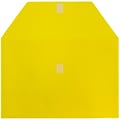 JAM Paper® Plastic Envelopes with Hook & Loop Closure, Legal Booklet, 9.75 x 14.5, Yellow, 12/Pack (