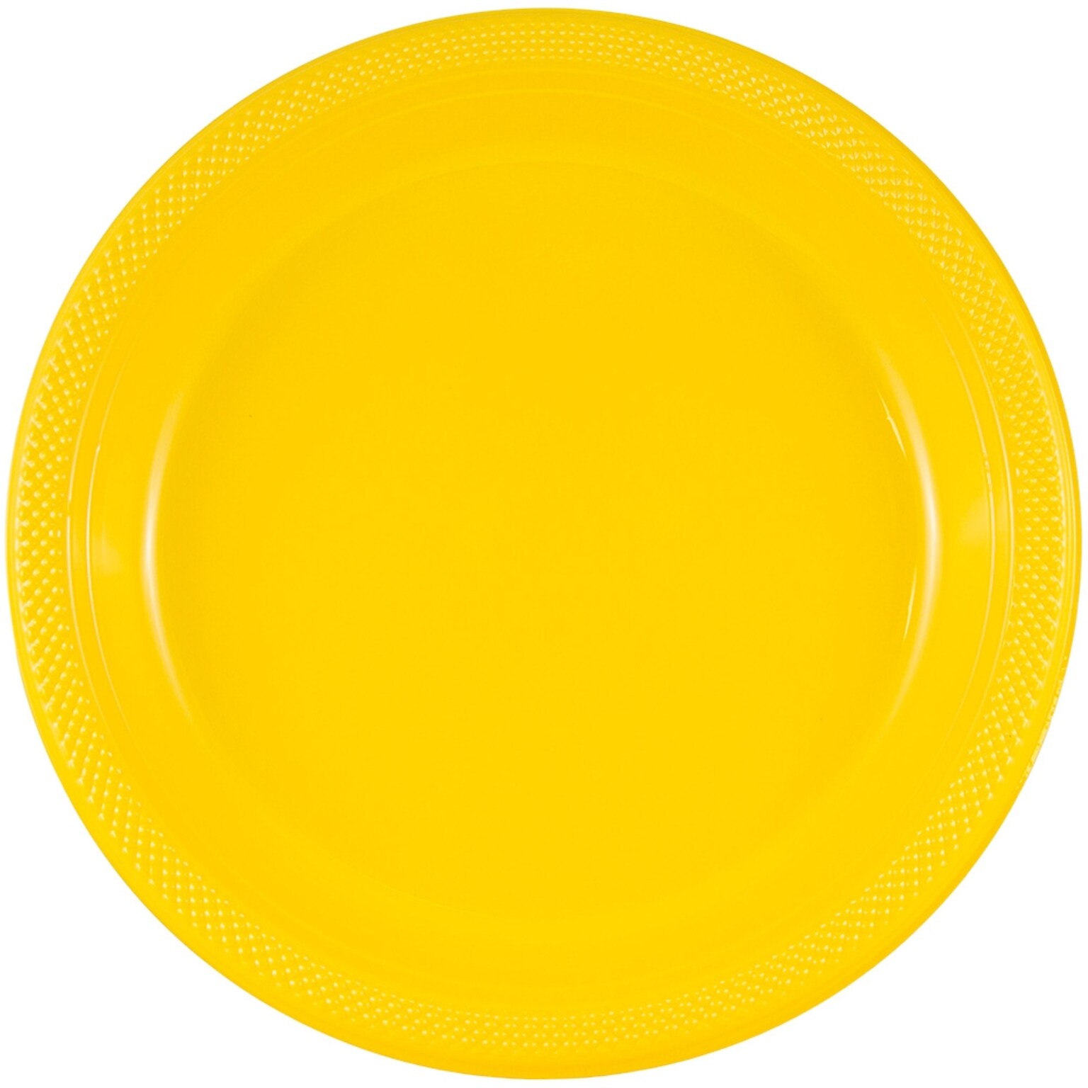 JAM Paper 7 Plastic Plates, Yellow, 20/Pack (255321940)