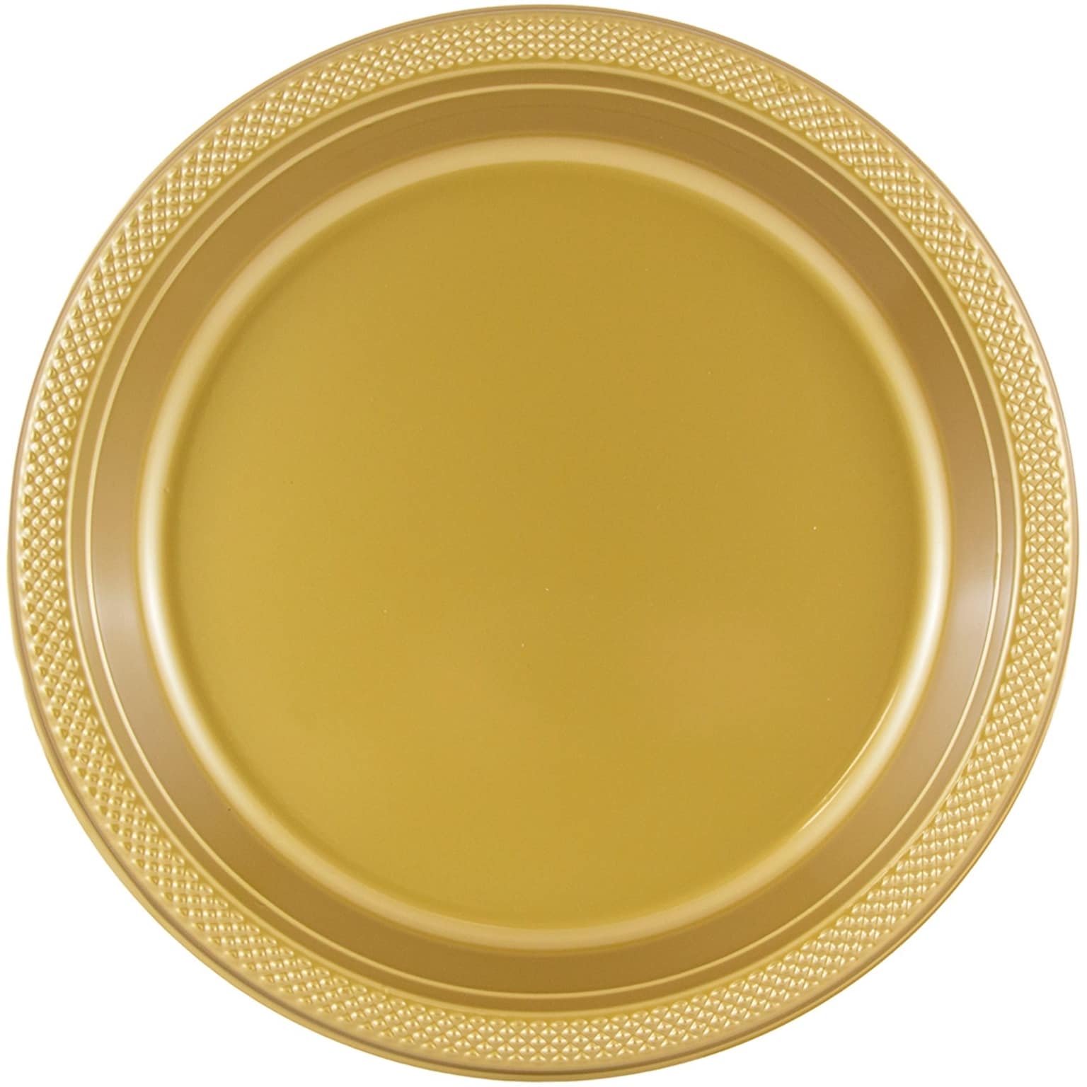 JAM Paper® Round Plastic Disposable Party Plates, Small, 7 Inch, Gold, 20/Pack (255325367)