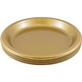 JAM Paper® Round Plastic Disposable Party Plates, Medium, 9 Inch, Gold, 20/Pack (255325365)