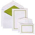 JAM Paper® Colorful Border Stationery Set Combo, 50 Large Cards Envelopes, 100 Small Cards Envelopes, Green,100/set (2237719065)