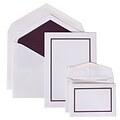 JAM Paper® Colorful Border Stationery Set Combo, 50 Large Cards Envelopes, 100 Small Cards Envelope, Purple,100/set (2237719068)