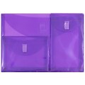 JAM Paper® Plastic 3 Pocket Envelopes with Hook & Loop Closure, Letter Booklet, 9.75 x 13, Purple Poly, Each (3163613469)