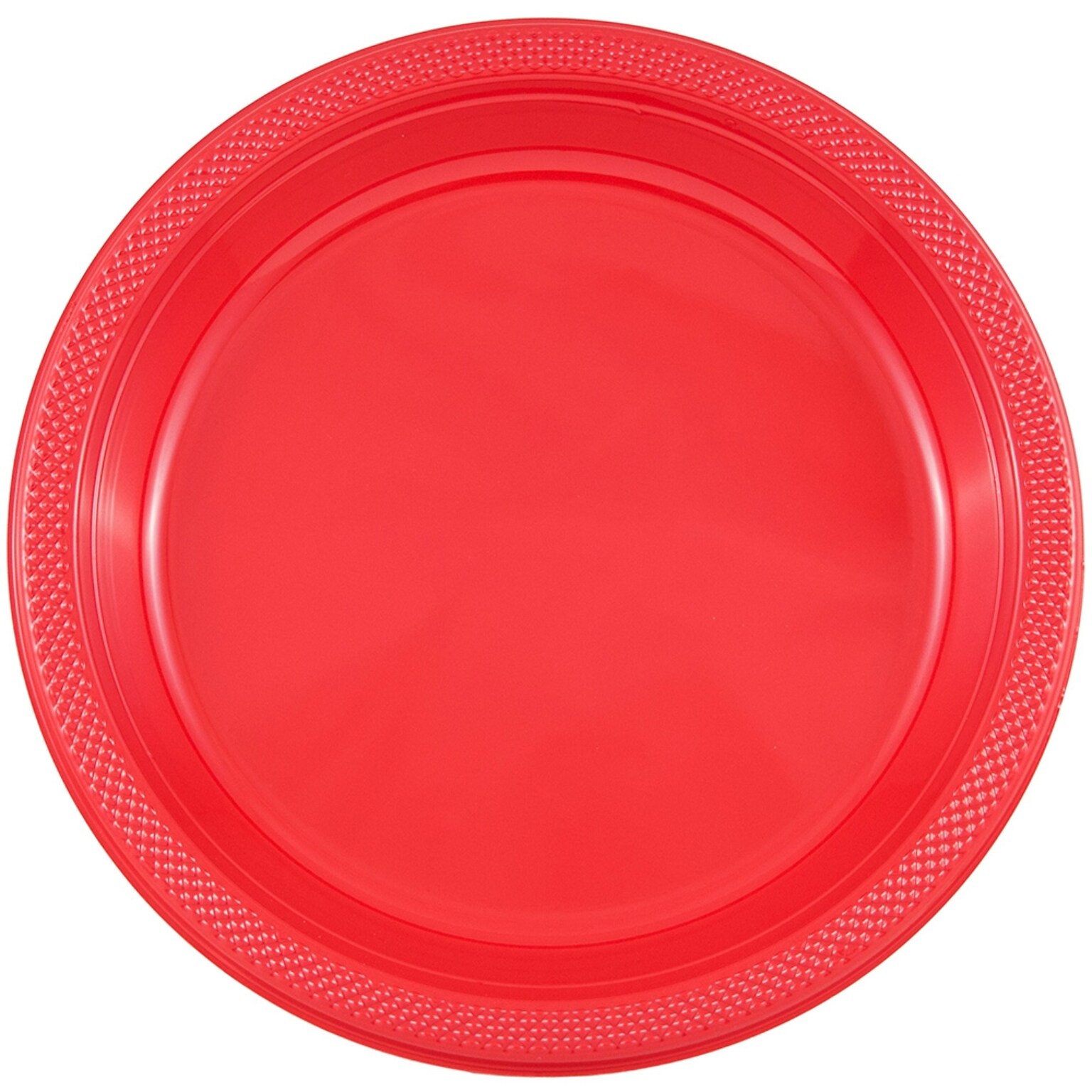 JAM Paper® Round Plastic Disposable Party Plates, Small, 7 Inch, Red, 20/Pack (7255320666)