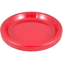 JAM Paper® Round Plastic Disposable Party Plates, Small, 7 Inch, Red, 20/Pack (7255320666)