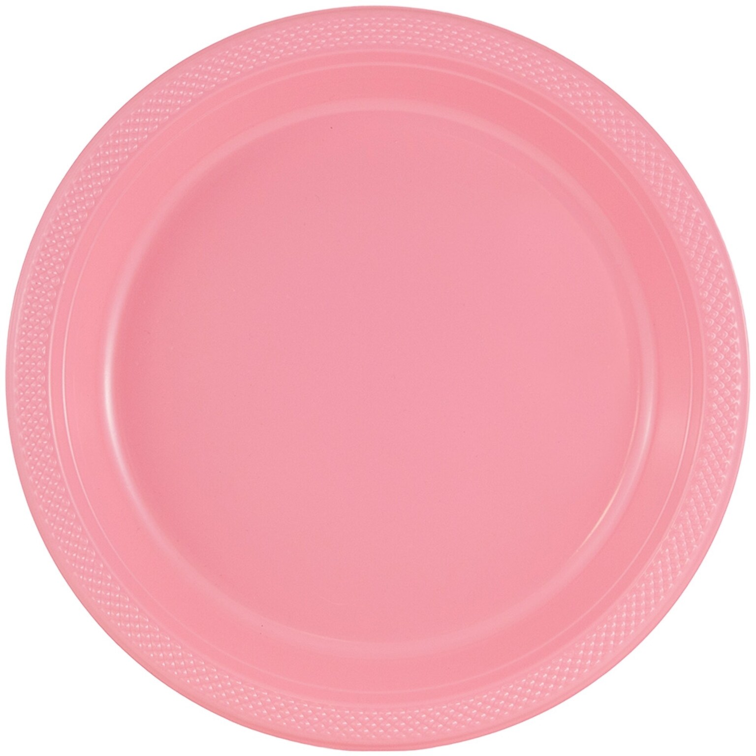 JAM Paper® Round Plastic Disposable Party Plates, Small, 7 Inch, Baby Pink, 20/Pack (7255320670)