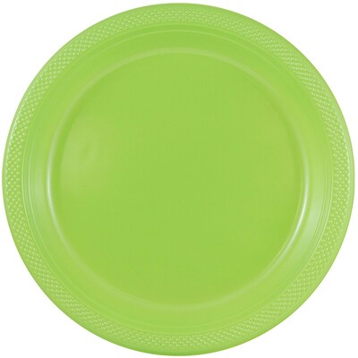 JAM Paper 7 Plastic Plates, Lime Green, 20/Pack (7255320684)