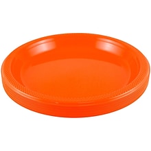 JAM Paper® Round Plastic Disposable Party Plates, Small, 7 Inch, Orange, 20/Pack (7255320686)