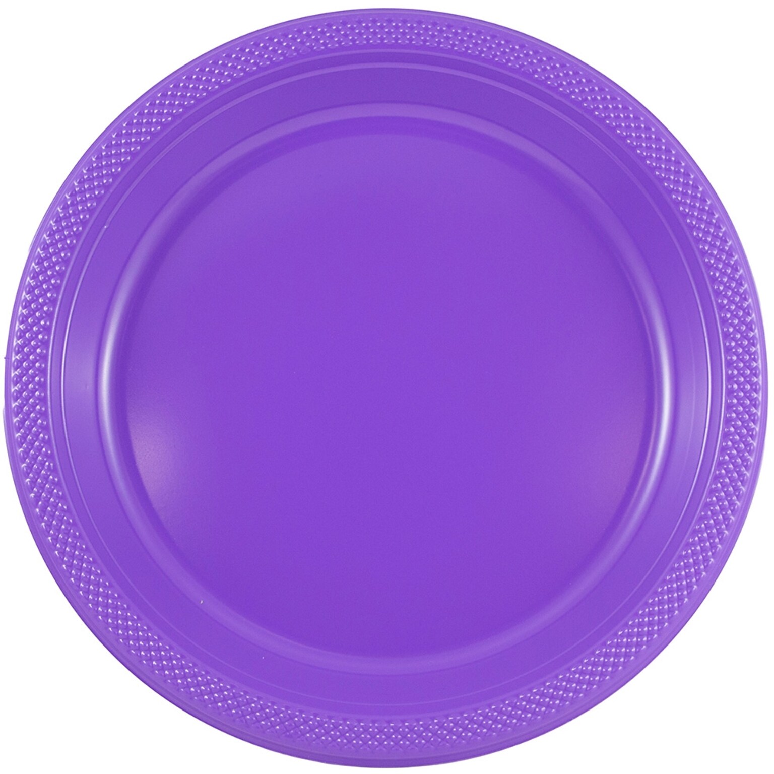 JAM Paper® Round Plastic Disposable Party Plates, Small, 7 Inch, Purple, 20/Pack (7255320688)