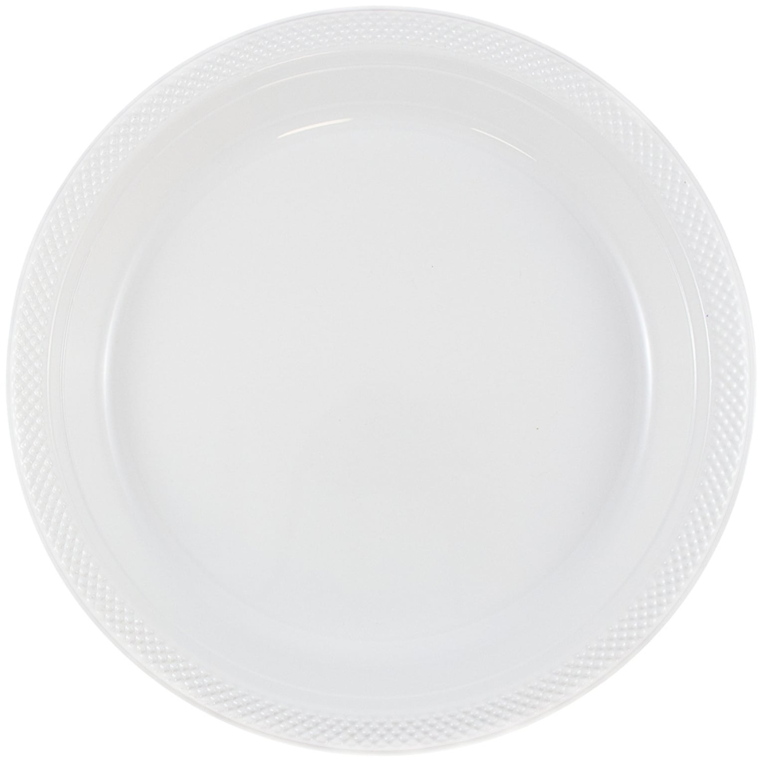 JAM Paper® Round Plastic Disposable Party Plates, Small, 7 Inch, White, 20/Pack (7255320690)