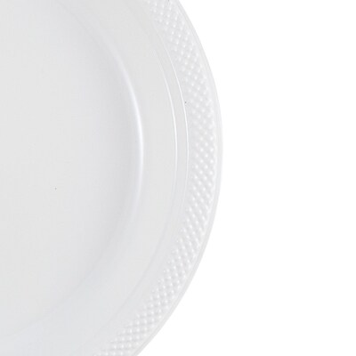 JAM Paper 7" Plastic Plates, White, 20/Pack (7255320690)