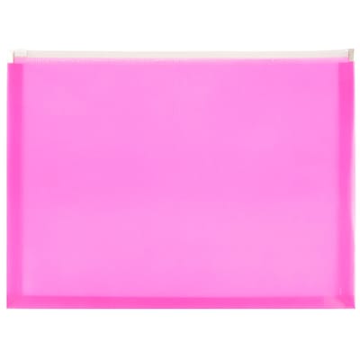 JAM Paper® Plastic Envelopes with Zip Closure, Letter Booklet, 9.5 x 12.5, Hot Pink Poly, 12/pack (2