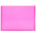 JAM Paper® Plastic Envelopes with Zip Closure, Letter Booklet, 9.5 x 12.5, Hot Pink Poly, 12/pack (2