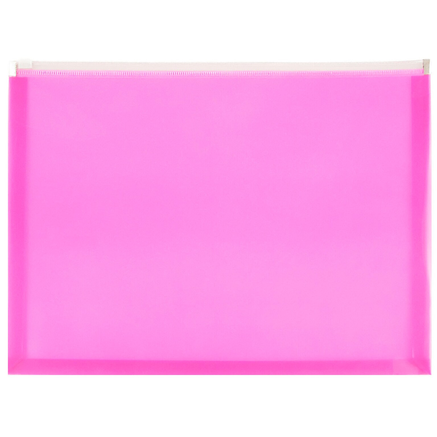 JAM Paper® Plastic Envelopes with Zip Closure, Letter Booklet, 9.5 x 12.5, Hot Pink Poly, 12/pack (218Z1HOPI)