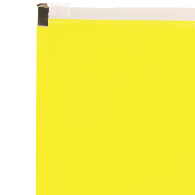 JAM Paper® Plastic Envelopes with Zip Closure, Letter Booklet, 9.5 x 12.5, Yellow Poly, 12/pack (218Z1YE)