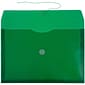 JAM Paper® Plastic Envelopes with Button and String Tie Closure, Legal Booklet, 9.75 x 14.5, Green Poly, 12/pack (219B1GR)