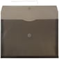JAM Paper® Plastic Envelopes with Button and String Tie Closure, Legal Booklet, 9.75 x 14.5, Smoke Grey Poly, 12/pack (219B1SM)