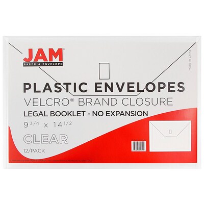 Jam Paper Plastic File Pocket, Legal Size, Clear, 12/Pack (219V0CL)