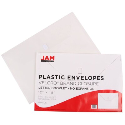 Jam Paper Plastic File Pocket, Legal Size, Clear, 12/Pack (457V0CL)